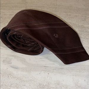 Christian Dior vintage tie brown diagonal stripes
